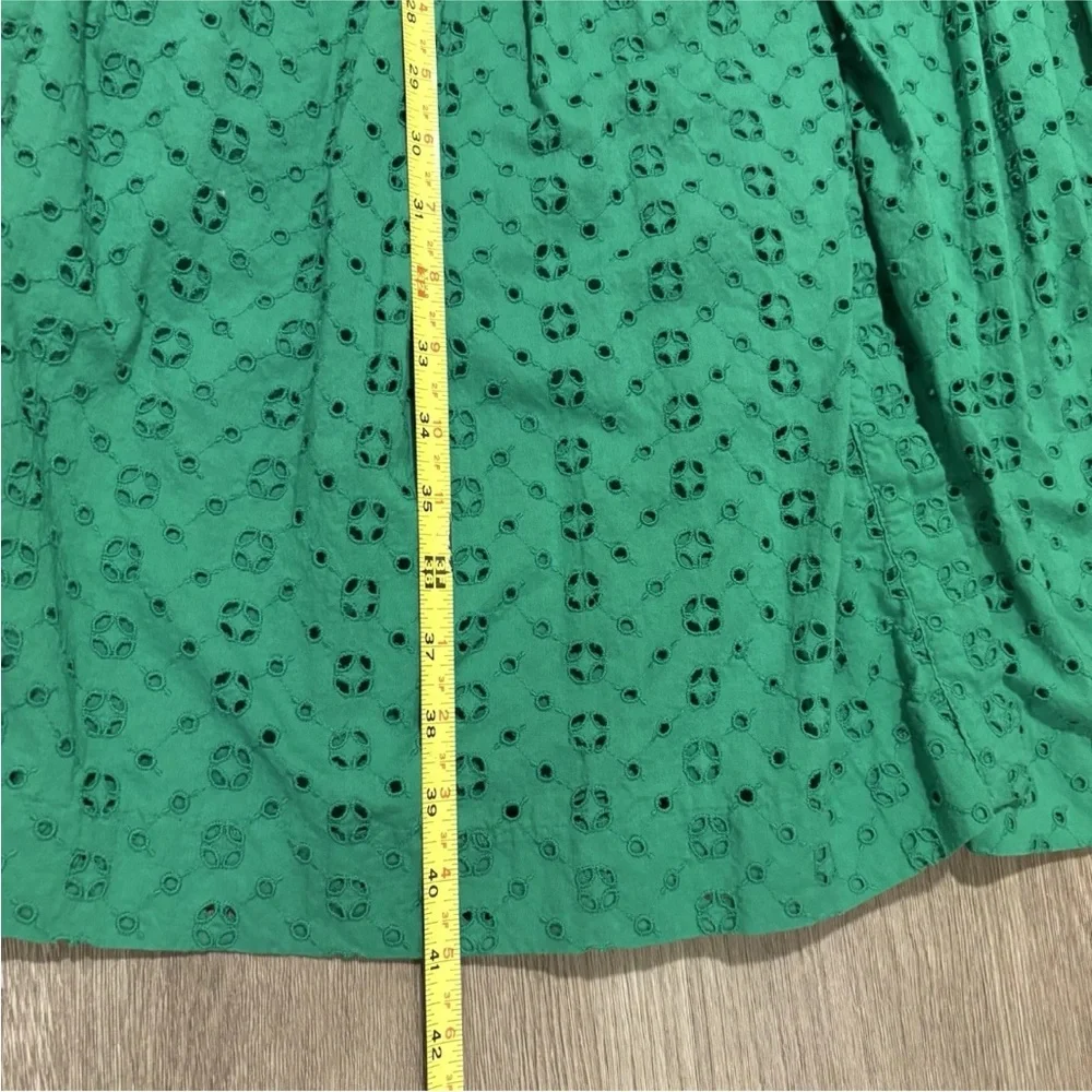 j crew green eyelet dress pre owned sz 4 - Picture 6 of 9
